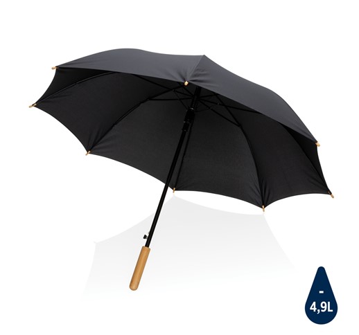 23" IMPACT AWARE™ RPET 190T AUTO OPEN BAMBOO UMBRELLA