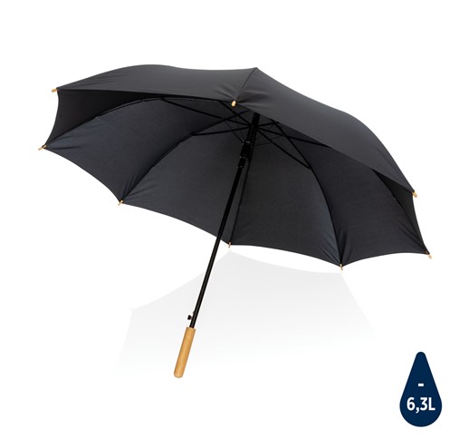 27" IMPACT AWARE™ RPET 190T AUTO OPEN BAMBOO UMBRELLA