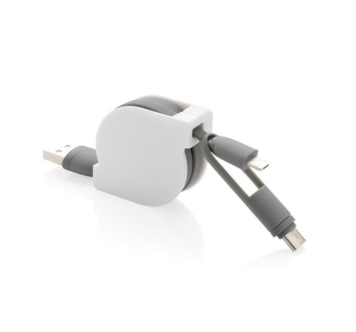 3-IN-1 AUSZIEHBARES KABEL, WEIß