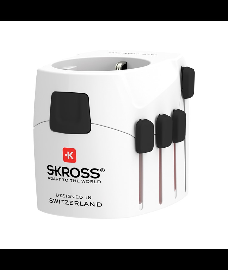 ADAPTADOR DE VIAJE MUNDIAL SKROSS PRO DE 3 POLOS