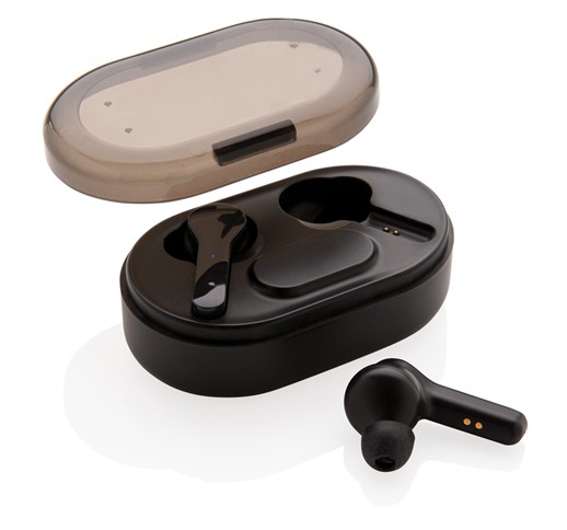 AURICULARES TWS CON LOGOTIPO ILUMINADO EN ESTUCHE DE CARGA