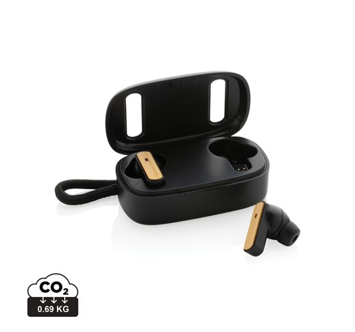 AURICULARES TWS DE PLÁSTICO RECICLADO RCS Y BAMBÚ