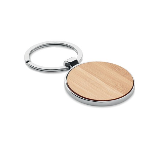 BALLARAT - PORTE-CLÉS ROND MÉTAL BAMBOU