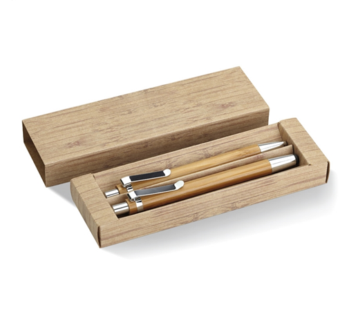 BAMBOOSET - COFFRET STYLO ET CRAYON EN BAM 