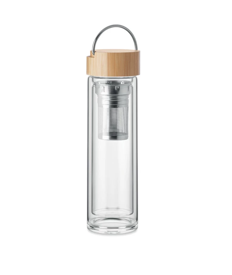Glass bottle in 1.5 liters I glass drinking bottle with bamboo cap