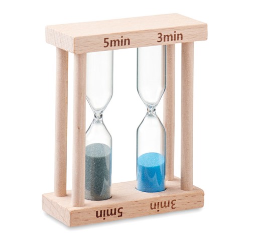 BI - SET OF 2 WOODEN SAND TIMERS