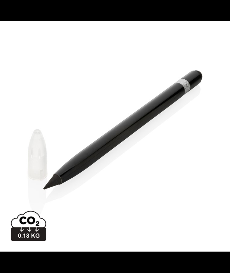BOLÍGRAFO SIN TINTA DE ALUMINIO CON GOMA