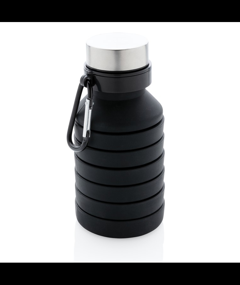 BOTELLA DE SILICONA PLEGABLE ANTIGOTEO CON TAPA