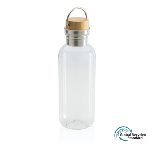 BOUTEILLE 680ML EN RPET GRS, COUVERCLE EN BAMBOU FSC®