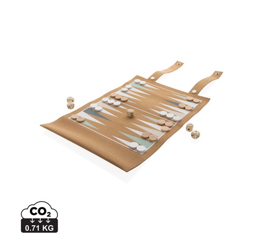 BRITTON CORK FOLDABLE BACKGAMMON AND CHECKERS GAME SET