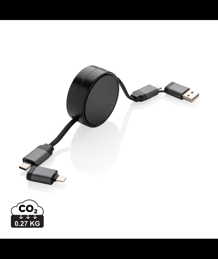 CABLE RETRÁCTIL 6 EN 1 DE ALUMINIO RECICLADO TERRA RCS