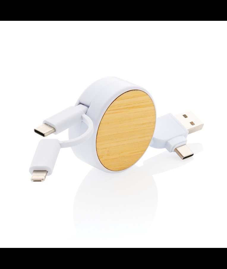 CABLE RETRÁCTIL ONTARIO 6 EN 1 DE PLÁSTICO RECICLADO RCS