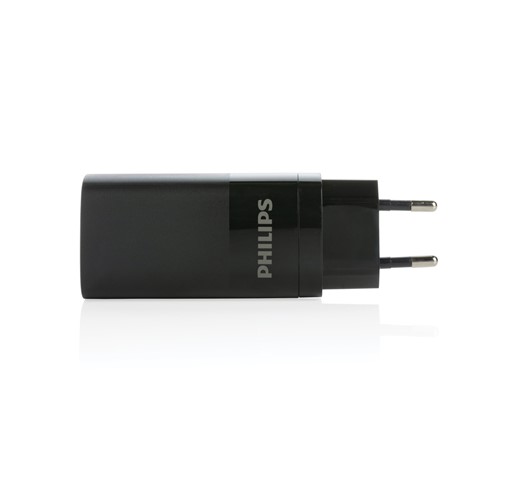 CARGADOR DE PARED USB DE 3 PUERTOS PHILIPS DE 65 W ULTRA RÁP
