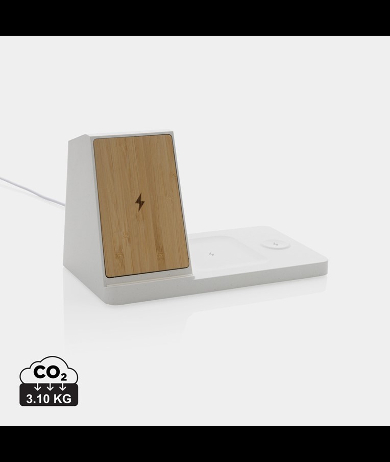 CARGADOR ONTARIO RCS PLÁSTICO RECICLADO/BAMBÚ 15W 3 EN 1