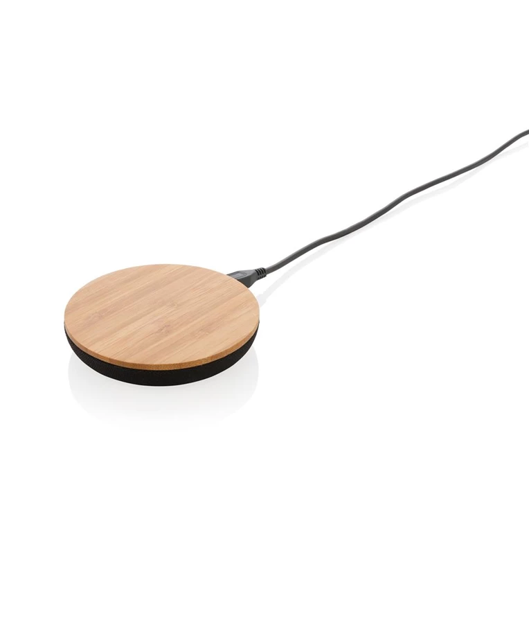 Chargeur double à induction sans fil en bois de bambou