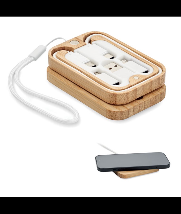 CHARGOO - CARGADOR INALÁMBRICO DE 15W EN BAMBÚ