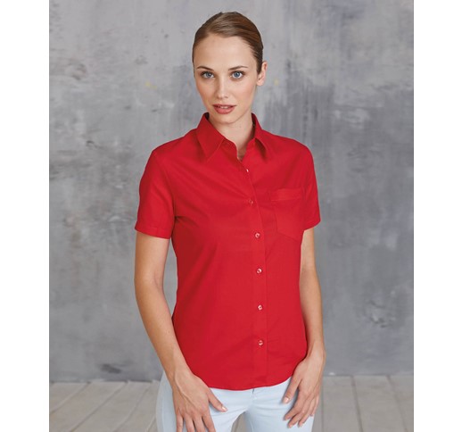 CHEMISE EN POPELINE DE COTON ENTRETIEN FACILE À MANCHES COURTES KARIBAN FEMME