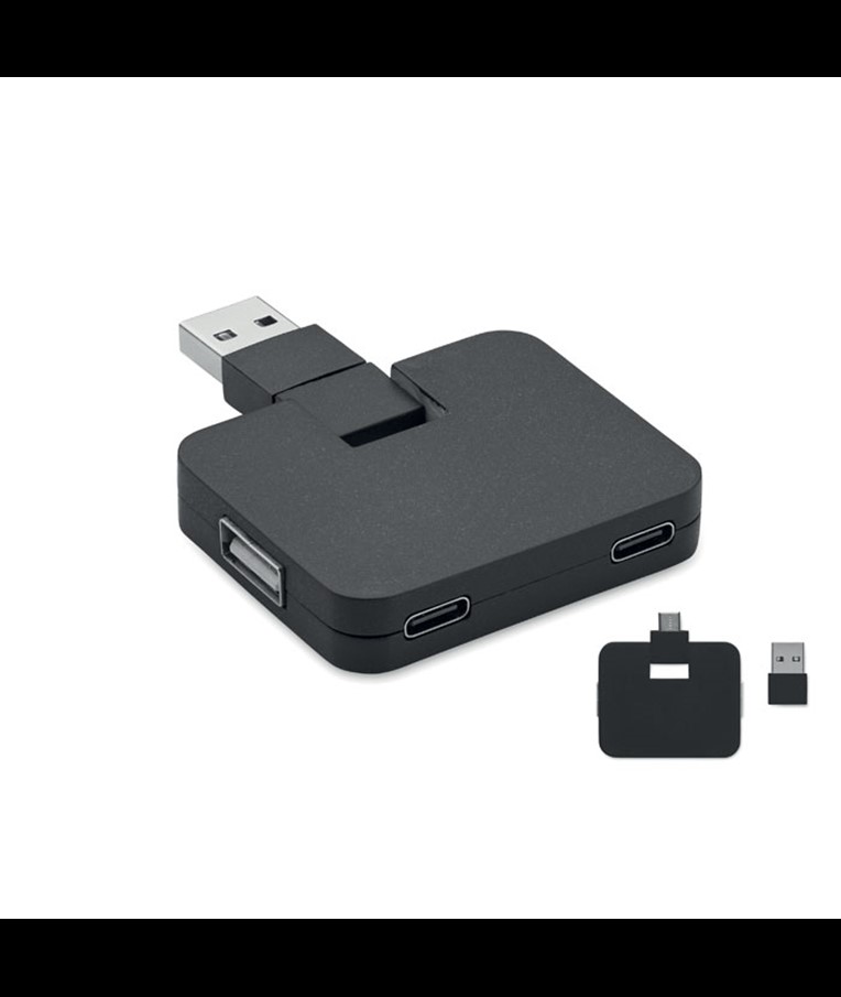CONCENTRADOR USB DE 4 PUERTOS SQUARE-C