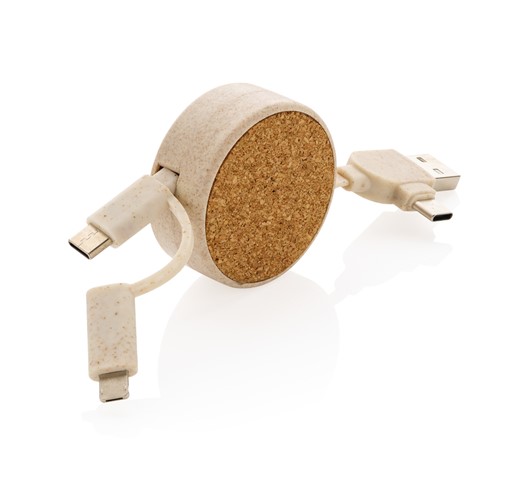 CORK AND WHEAT 6-IN-1 RETRACTABLE CABLE