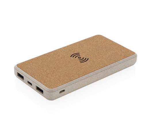 CORK AND WHEAT STRAW 8.000 MAH 5W WIRELESS POWERBANK
