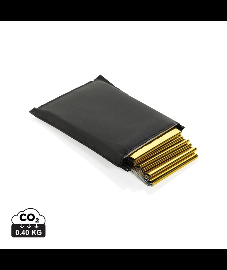 COUVERTURE DE SECOURS DANS UNE POCHETTE EN RPET RCS SOLRA