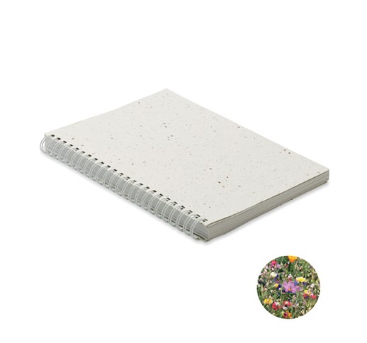 CUADERNO CON TAPA DE PAPEL DE SEMILLAS SEED RING-A5