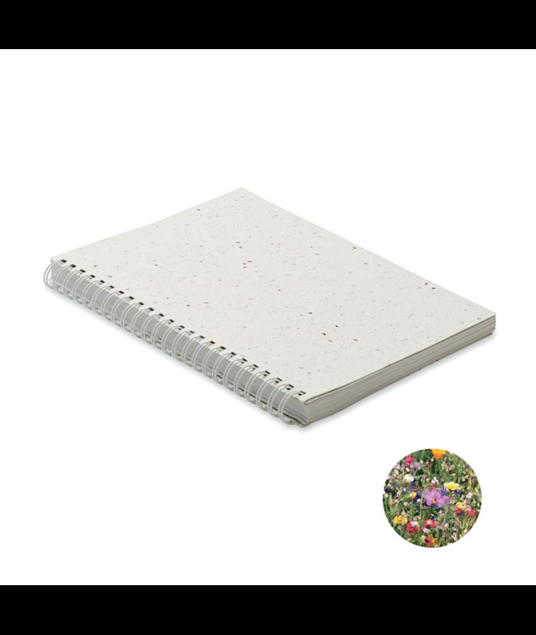 CUADERNO CON TAPA DE PAPEL DE SEMILLAS SEED RING-A5