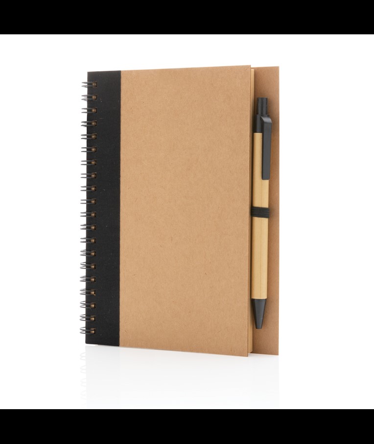 CUADERNO DE ESPIRAL KRAFT CON BOLÍGRAFO