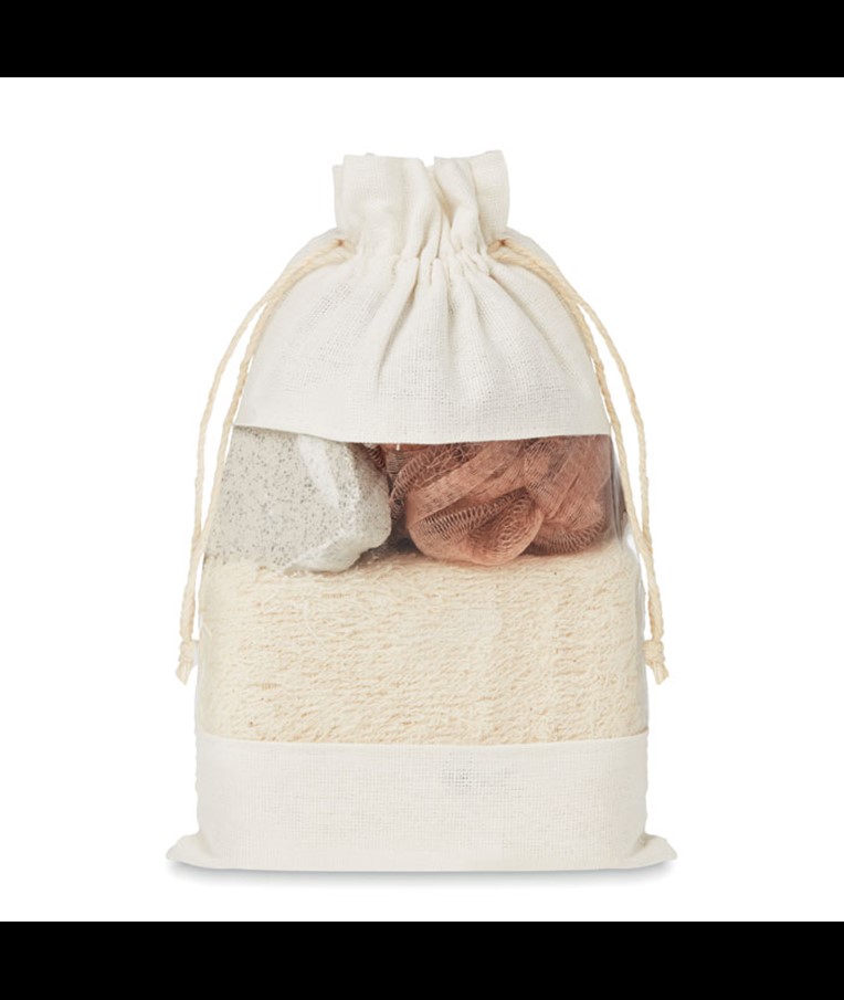 CUIDA SET - SET DE BAÑO EN BOLSA JUTE