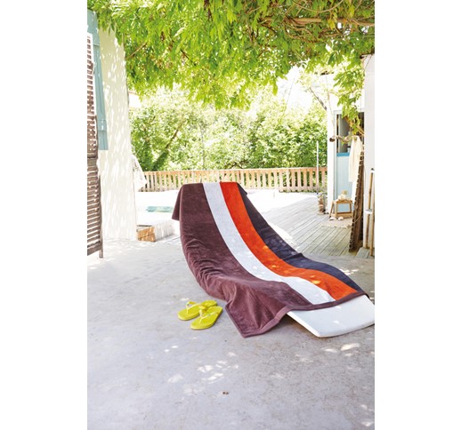 DRAP DE PLAGE RAYÉ VELOURS KARIBAN