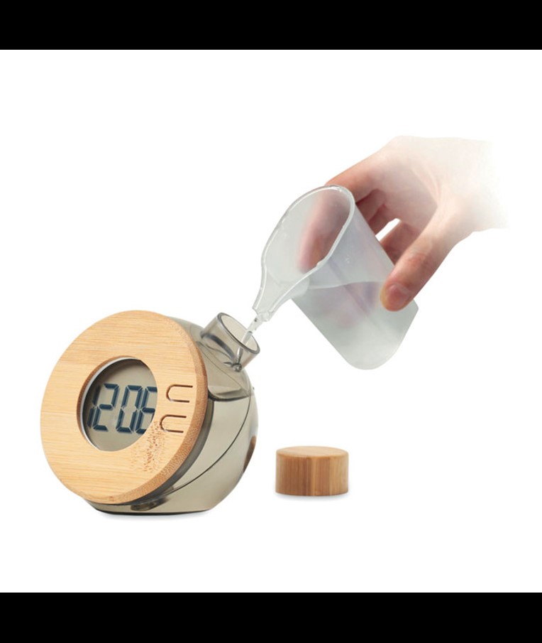 DROPPY LUX - RELOJ LCD DE BAMBÚ POR AGUA