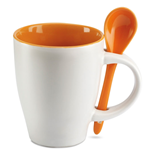 DUAL - TAZA BICOLOR CON CUCHARA 250 ML