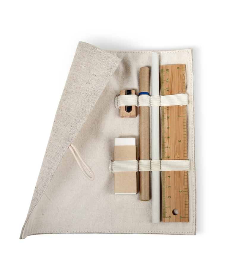ECOSET - SET PAPELERIA EN BOLSA ALGODÓN