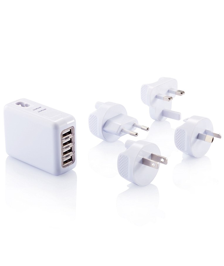ENCHUFE DE VIAJE CON 4 PUERTOS USB