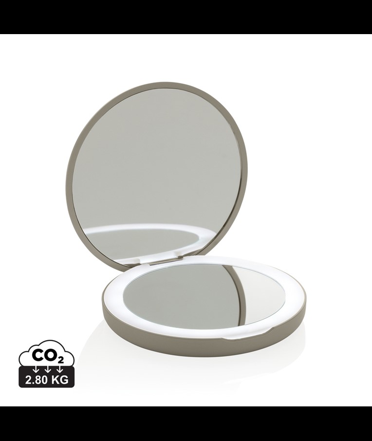 ESPEJO DE MAQUILLAJE RECARGABLE LED LUMORA RCS PLÁSTICO RECICLADO