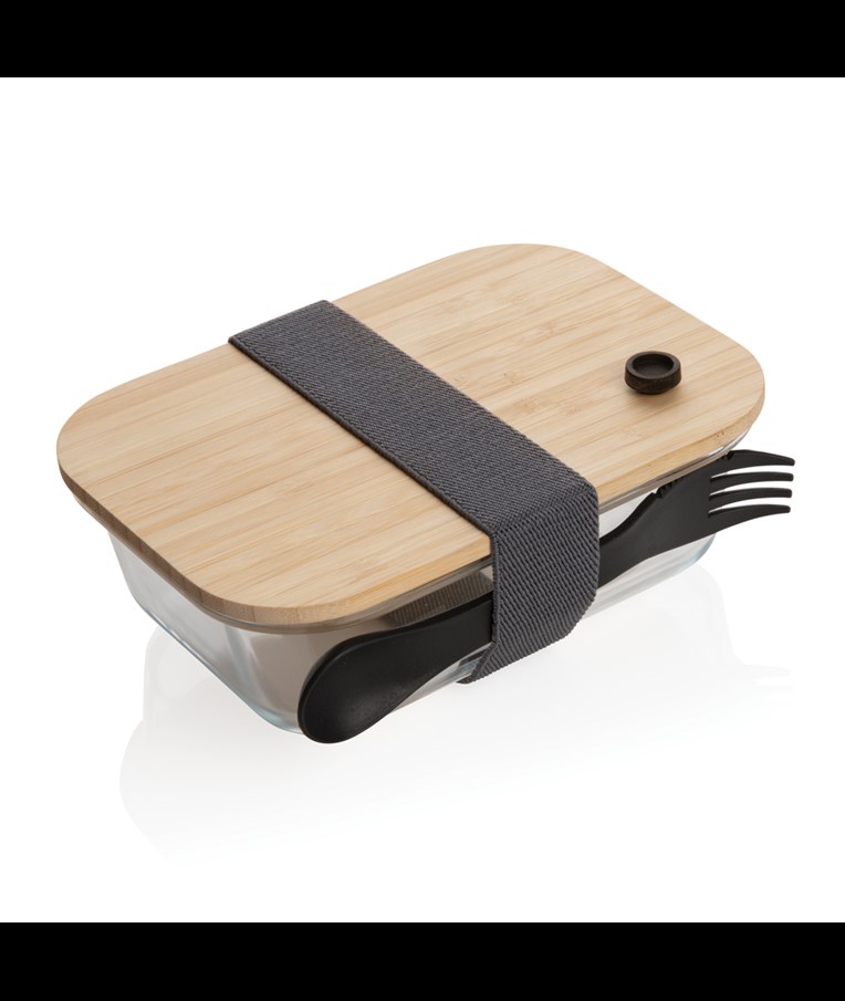 FIAMBRERA DE VIDRIO CON TAPA DE BAMBÚ