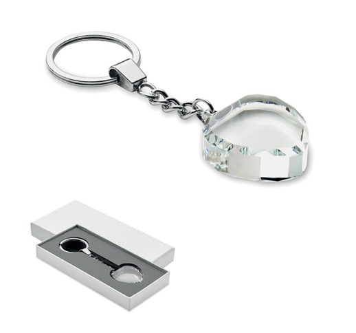 GLASS HEART AWARD KEY RING HEARTWARD
