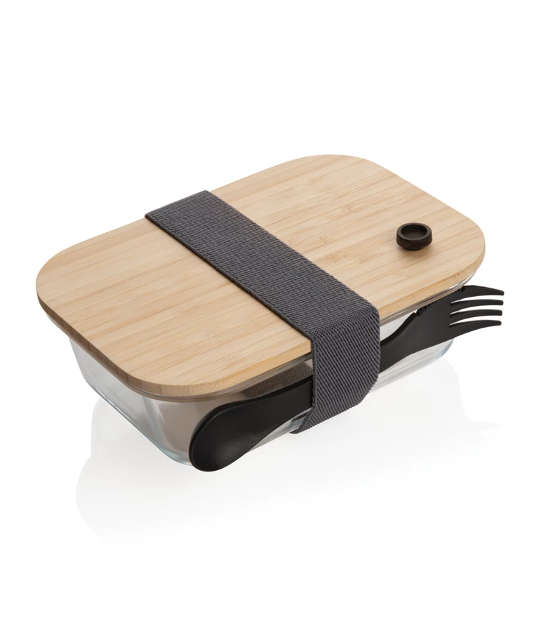 Roby glass lunch box with bamboo lid