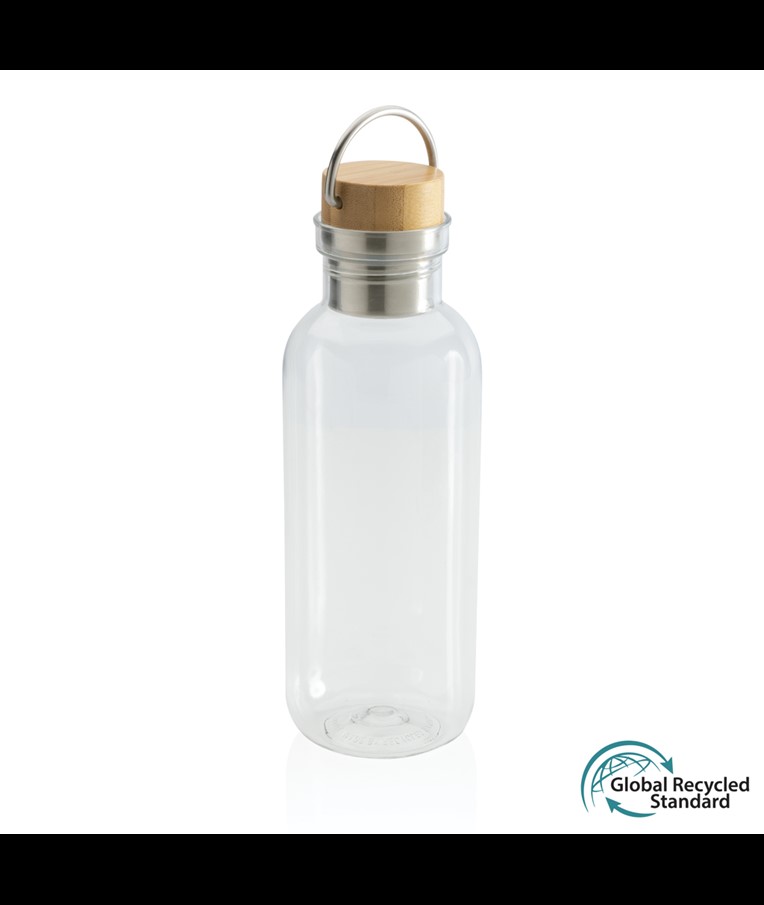 GRS RPET BOTTLE WITH FSC BAMBOO LID AND HANDLE