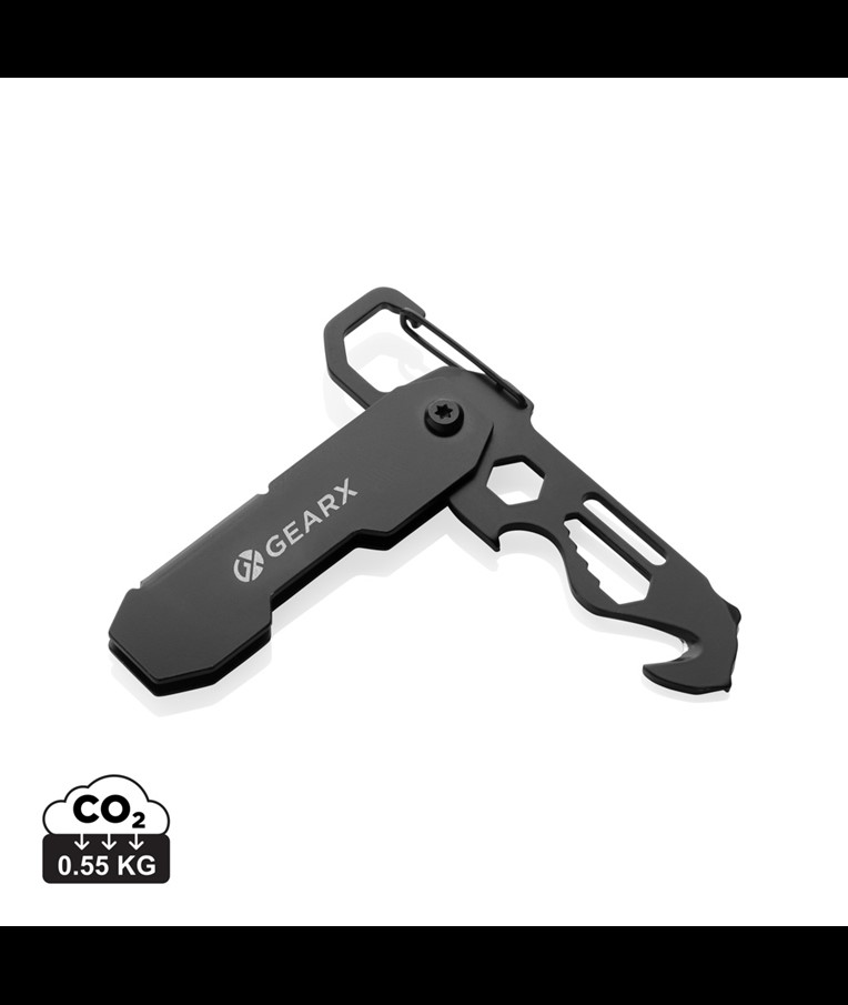 HERRAMIENTA EDC PLEGABLE CON MOSQUETÓN Y CORTADOR