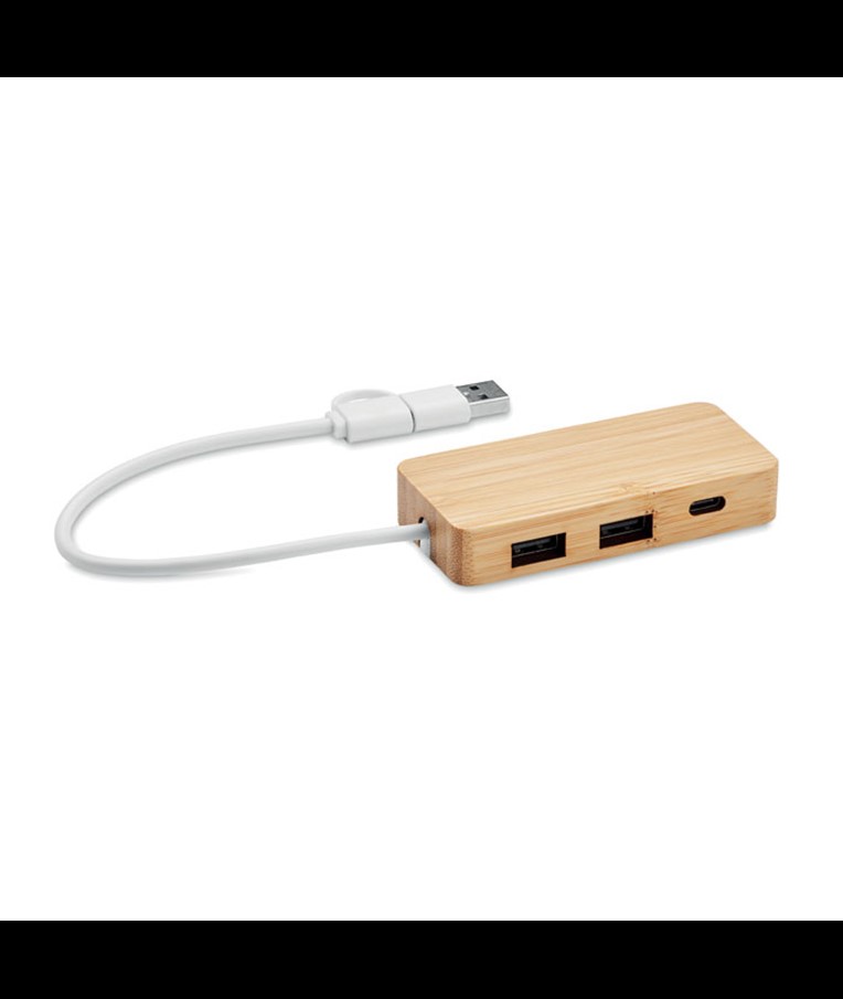 HUBBAM-BAMBOO USB KONCENTRATOR S 3 PRIKLJUČKA