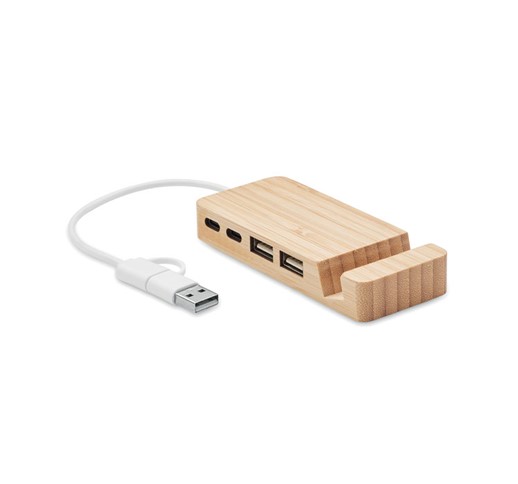 HUBSTAND-BAMBOO USB 4 PORT HUB