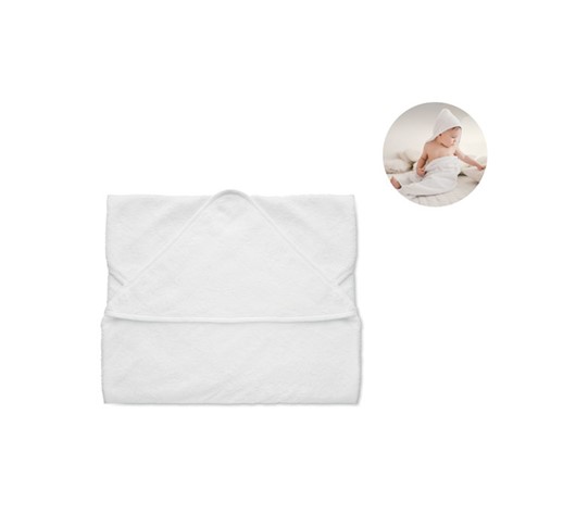 HUGME-SERVIETTE BÉBÉ À CAPUCHE EN COTON