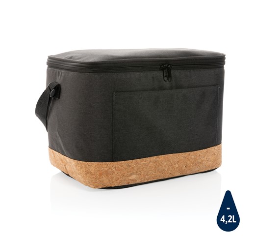 IMPACT AWARE™ XL RPET TWO TONE COOLER BAG WITH CORK DETAIL