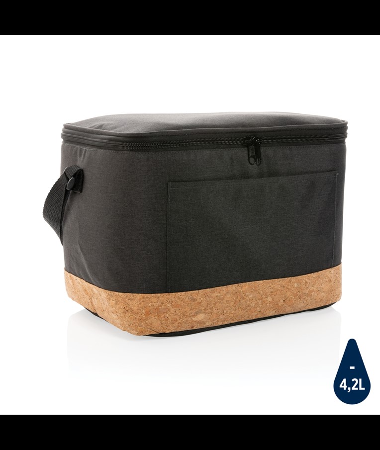 IMPACT AWARE™ XL RPET TWO TONE COOLER BAG WITH CORK DETAIL