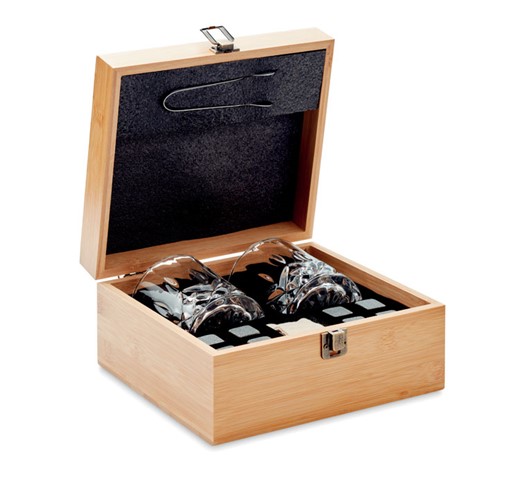 INVERNESS - WHISKY SET IN BAMBOO BOX