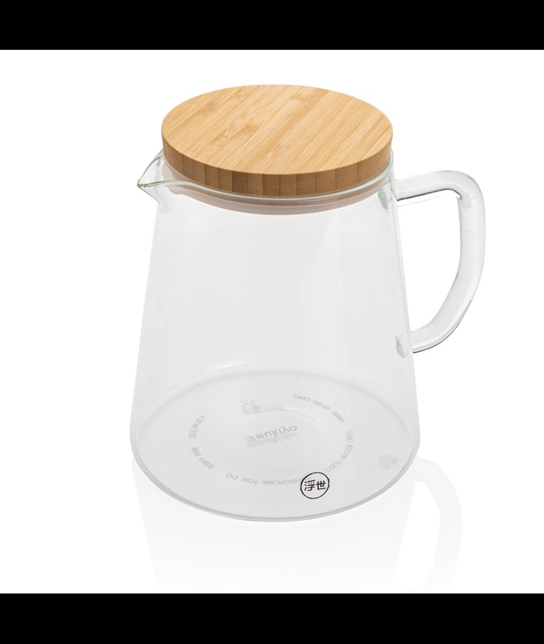 JARRA DE VIDRIO BOROSILICATO UKIYO CON TAPA DE BAMBÚ 1.2L