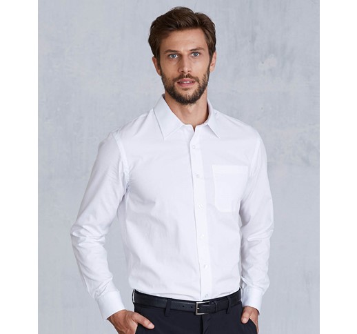 KARIBAN CHEMISE EN POPELINE DE COTON À MANCHES LONGUES ET ENTRETIEN FACILE POUR HOMME