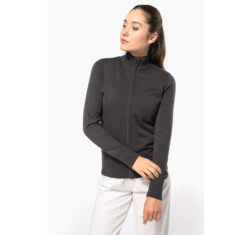 KARIBAN DAMEN-STRICKJACKE MIT REISSVERSCHLUSS