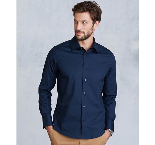 KARIBAN HERREN LANGARM PFLEGELEICHTES STRETCH SHIRT